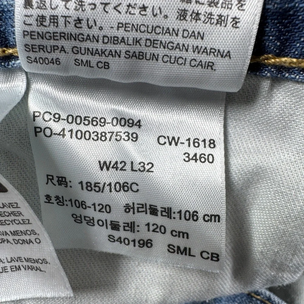 Levi's Mens Jeans 569 Loose Straight Leg Medium Wash Blue W42 L32 Denim